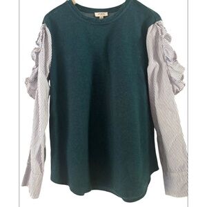 Umgee Oversized Sweater with Contrasting Sleeves EUC